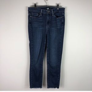 Paige Hoxton Ankle High Waist Skinny Jeans Raw Hem